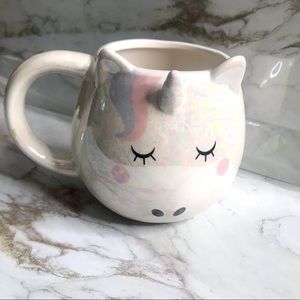 Unicorn Metallic White Silver Coffee Tea Mug